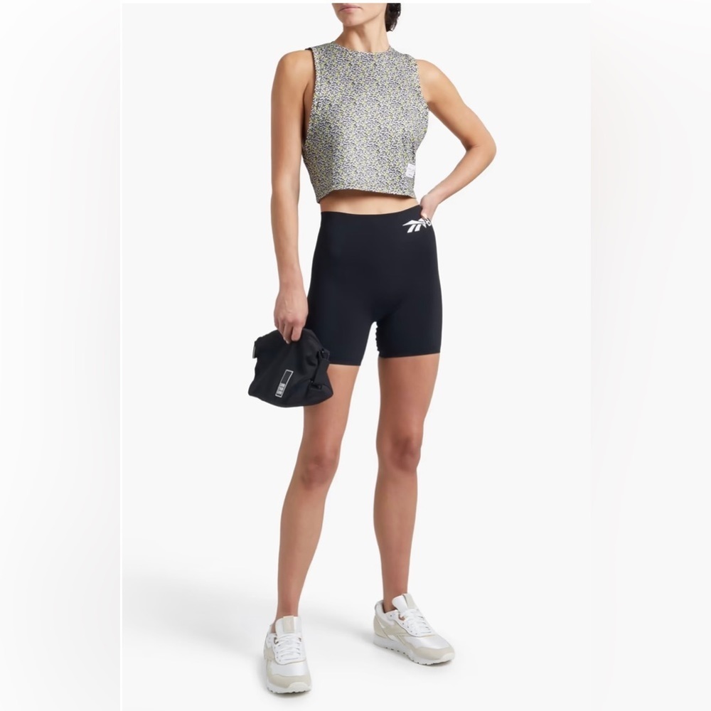 Adam Selman Sport Cropped Floral Print Tank Top size XS